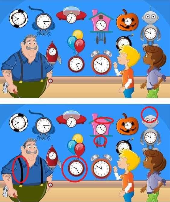 Spot the Difference Can you spot 5 differences between the two clock